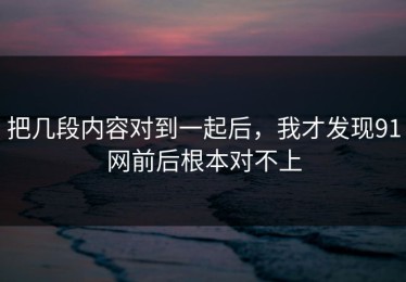 把几段内容对到一起后，我才发现91网前后根本对不上