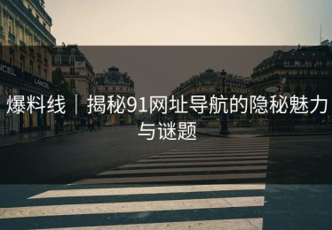 爆料线｜揭秘91网址导航的隐秘魅力与谜题