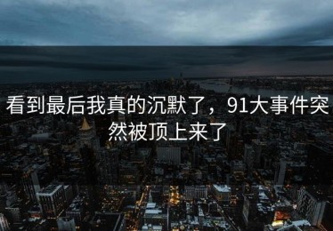 看到最后我真的沉默了，91大事件突然被顶上来了