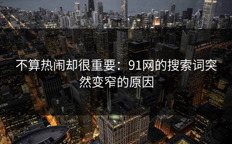 不算热闹却很重要：91网的搜索词突然变窄的原因