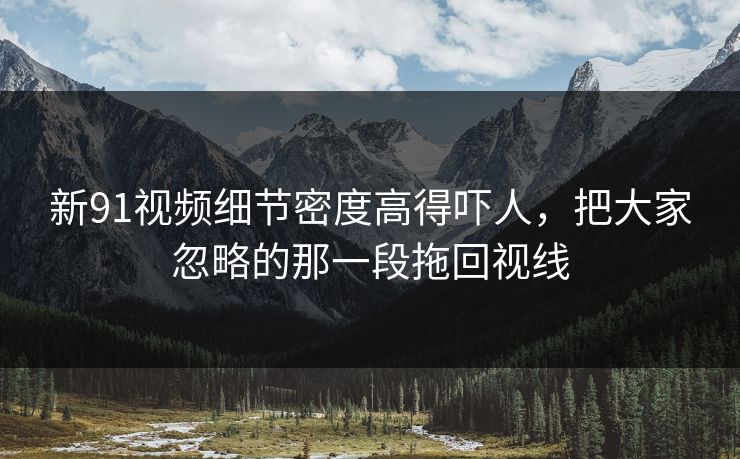 新91视频细节密度高得吓人，把大家忽略的那一段拖回视线