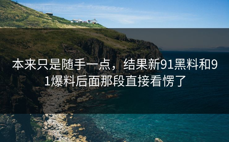 本来只是随手一点，结果新91黑料和91爆料后面那段直接看愣了