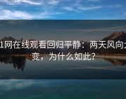 91网在线观看回归平静：两天风向大变，为什么如此？
