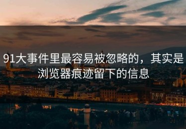 91大事件里最容易被忽略的，其实是浏览器痕迹留下的信息