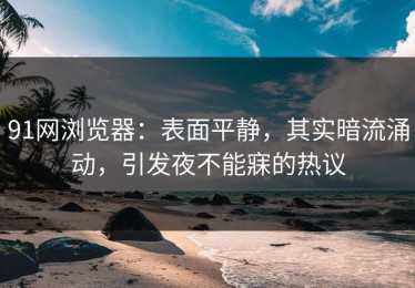 91网浏览器：表面平静，其实暗流涌动，引发夜不能寐的热议