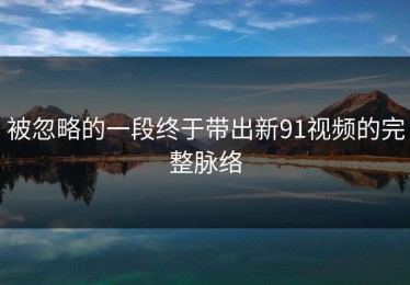 被忽略的一段终于带出新91视频的完整脉络