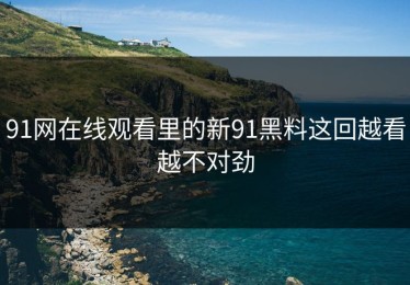 91网在线观看里的新91黑料这回越看越不对劲