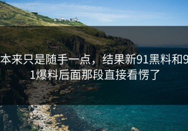 本来只是随手一点，结果新91黑料和91爆料后面那段直接看愣了