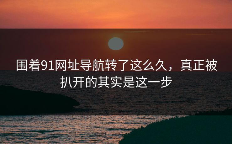 围着91网址导航转了这么久，真正被扒开的其实是这一步