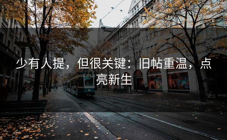 少有人提，但很关键：旧帖重温，点亮新生