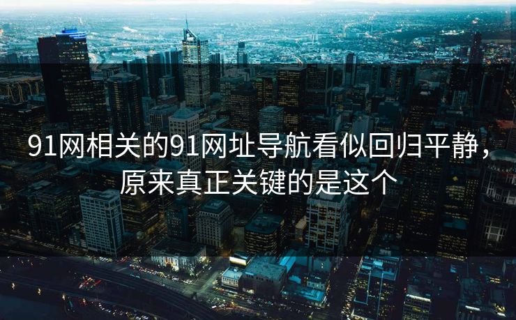 91网相关的91网址导航看似回归平静，原来真正关键的是这个
